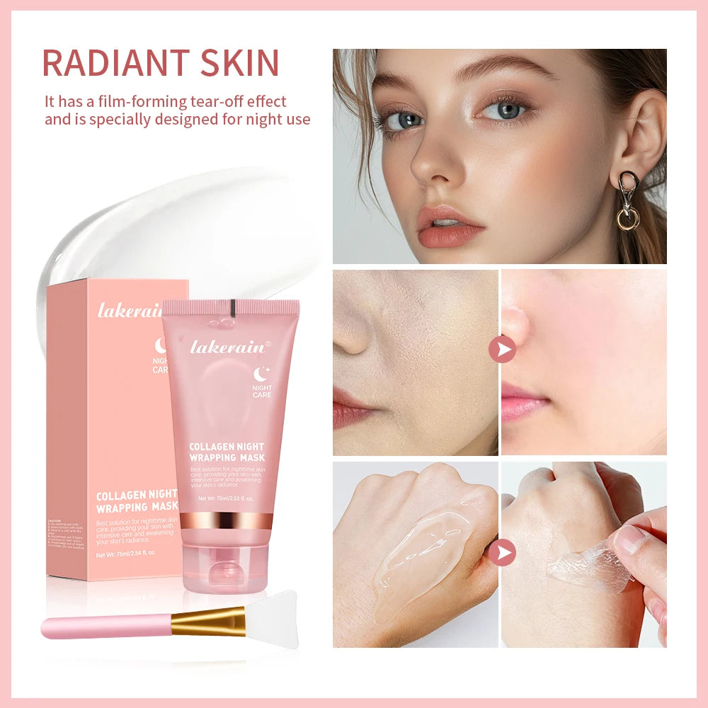 Före och efter – Nordic Glow Collagen Mask ger strålande hud.