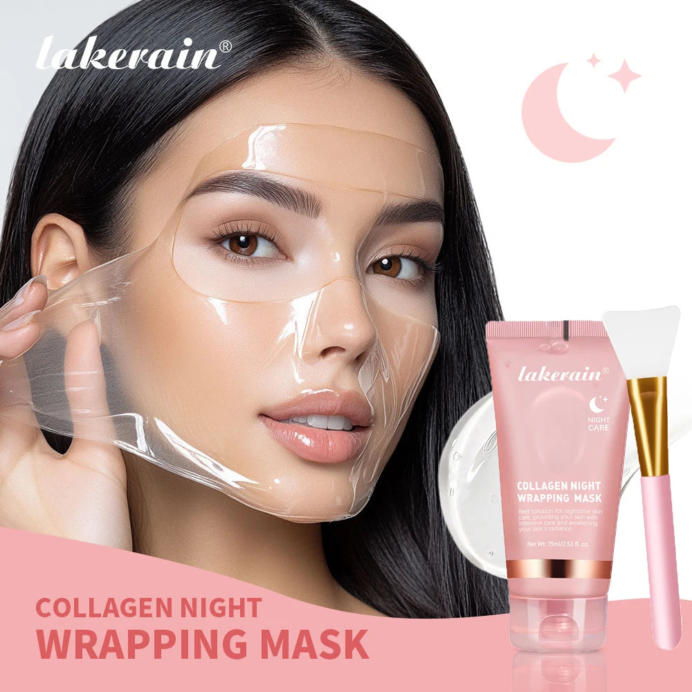 Nordic Glow Collagen Mask med gel och pensel.